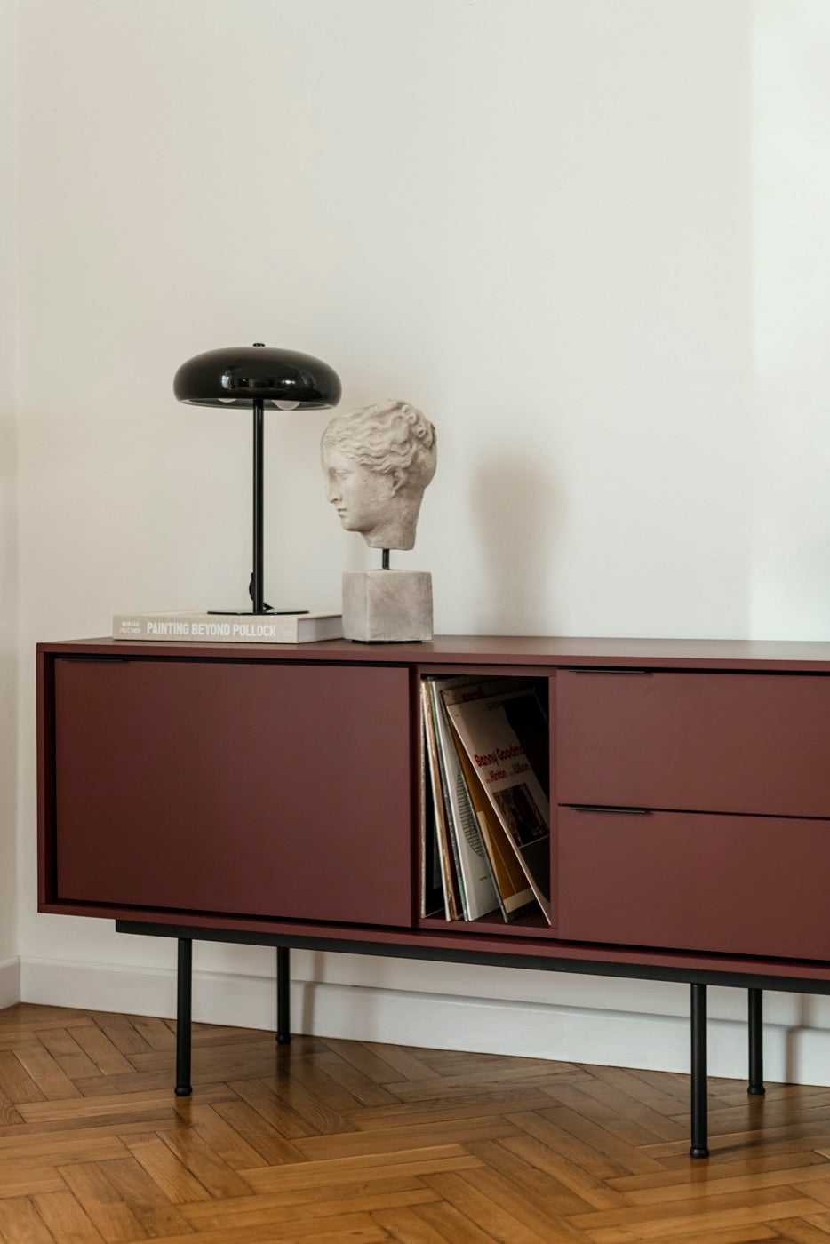 Mod TV Stand - Deep Beet Burgundy