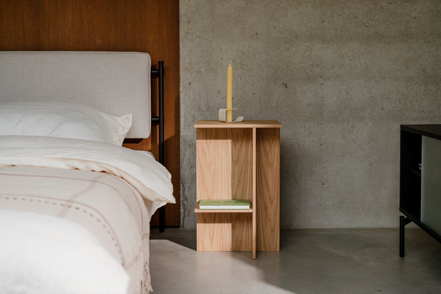 Atik Bedside Table Oak