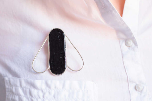 Pteron Brooch Black – Sterling Ecosilver