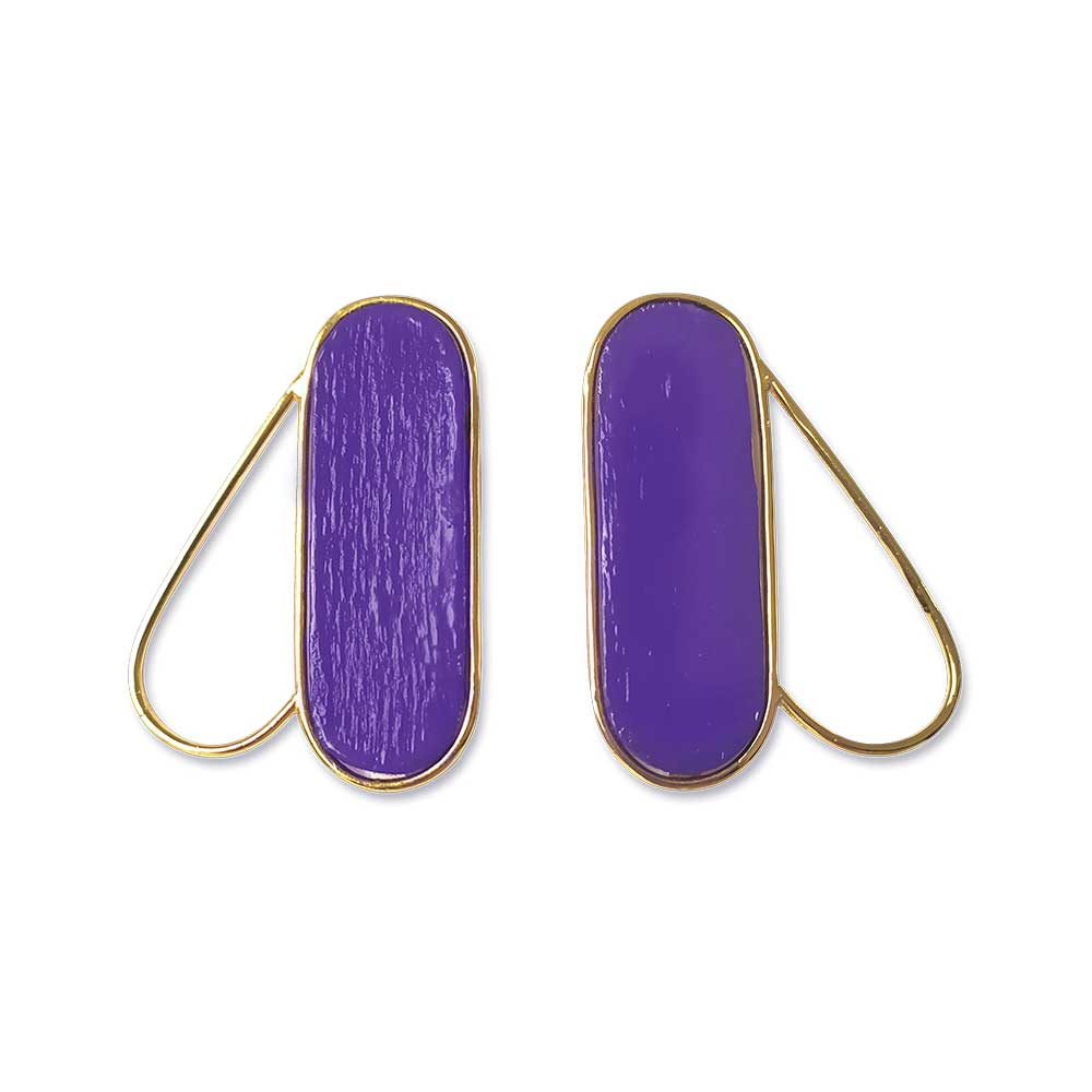 Pteron Earrings Purple – Vermeil Gold