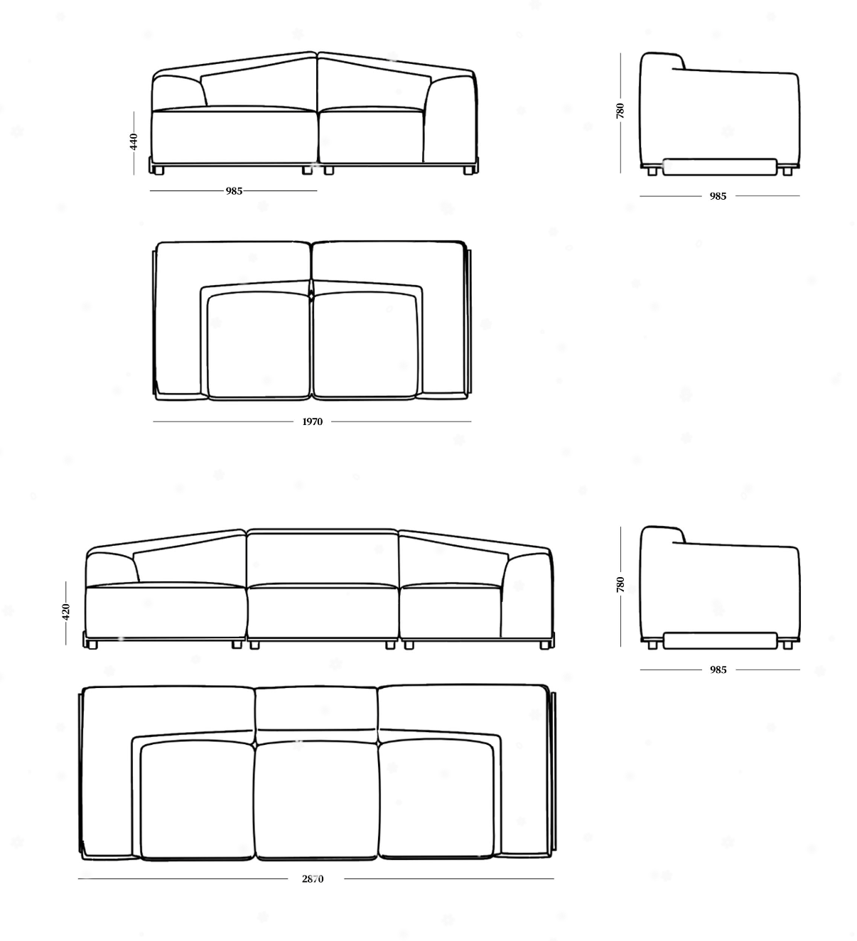 Saler 2-Seater Sofa by Santiago Sevillano