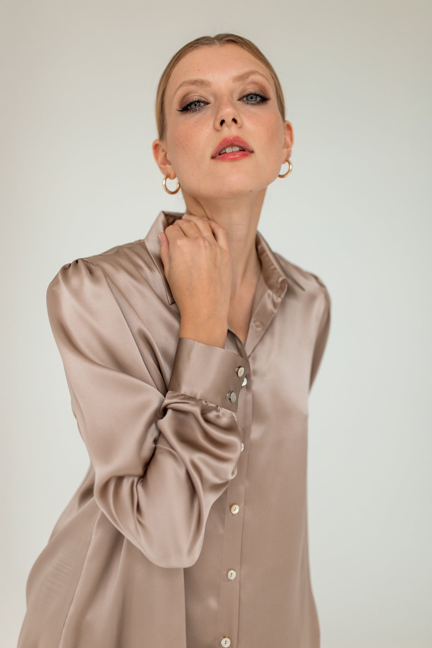 Silk Shirt - Taupe