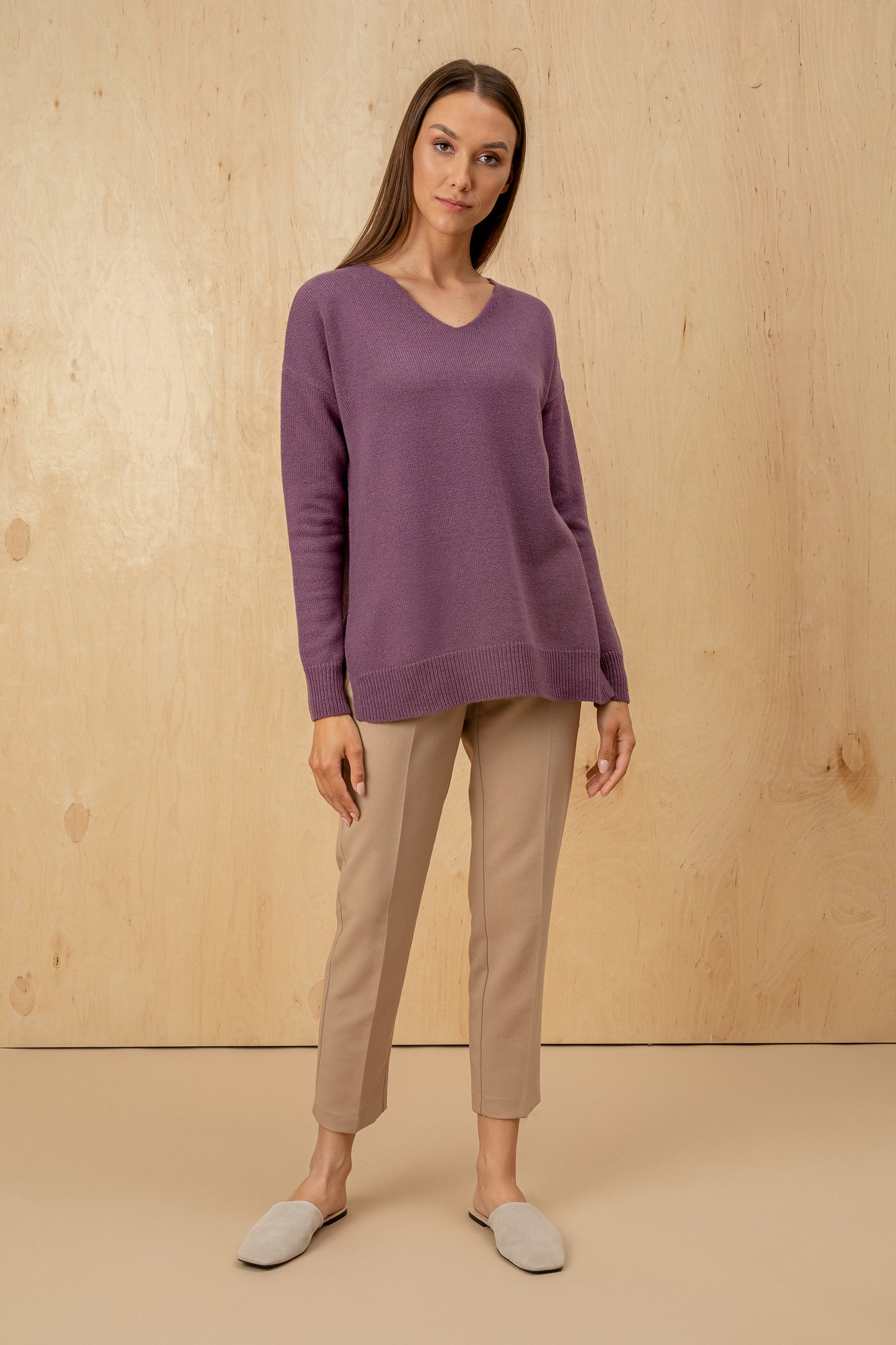 Triangle Wool Sweater Purple