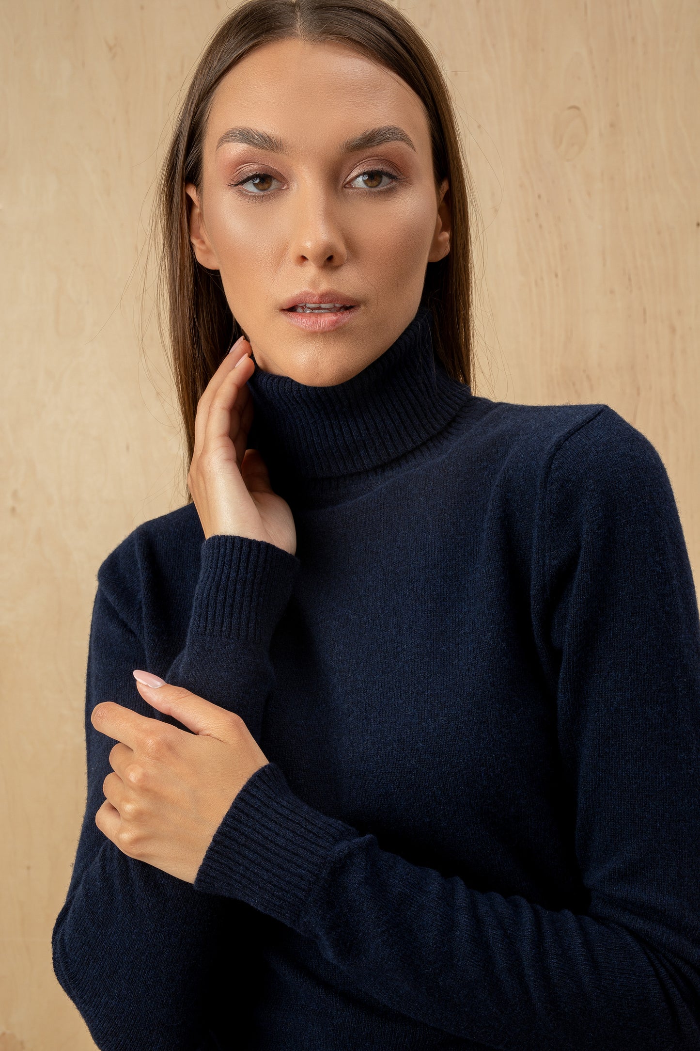 Wool Turtleneck Navy Blue