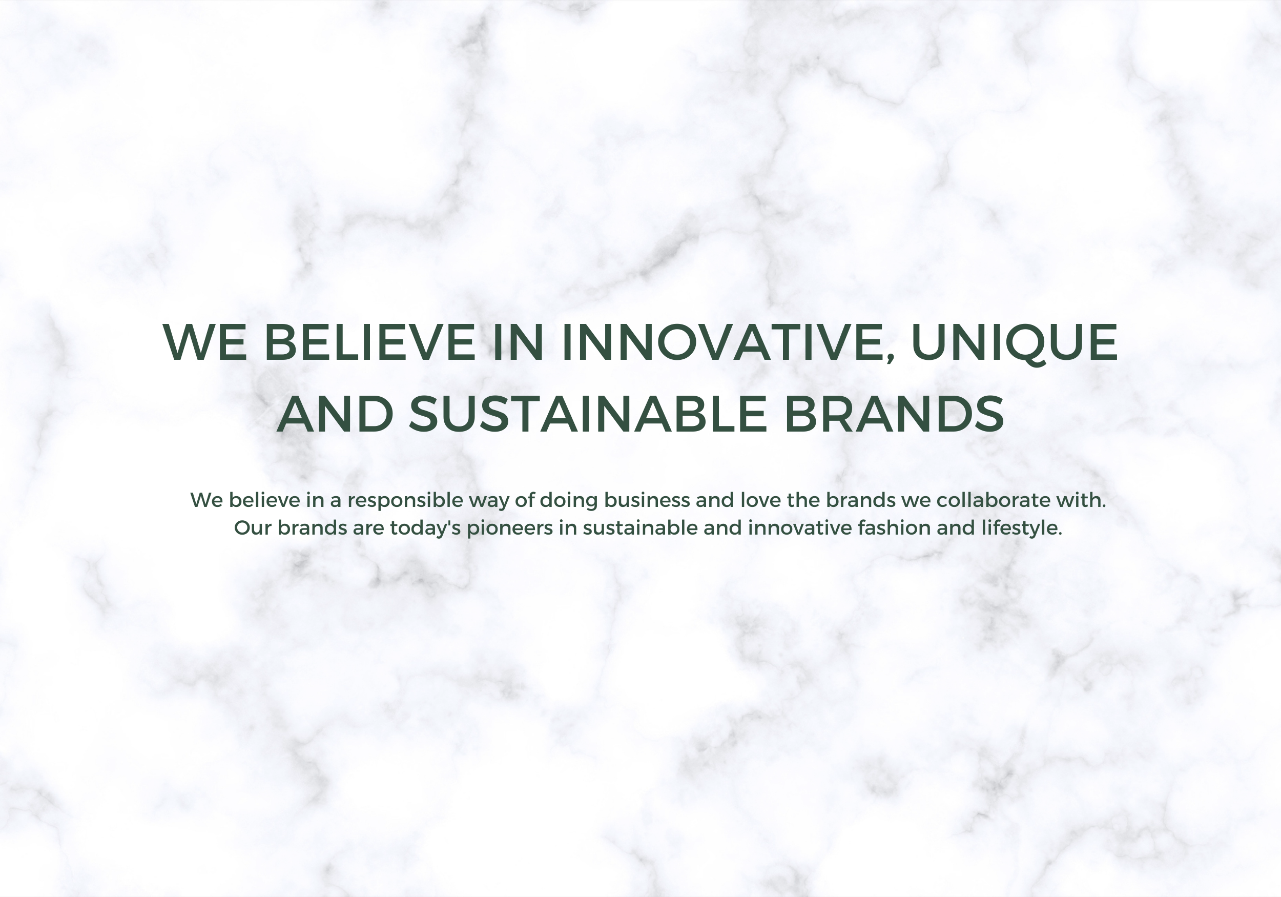 we believe in innovative, unique & sustainable brands