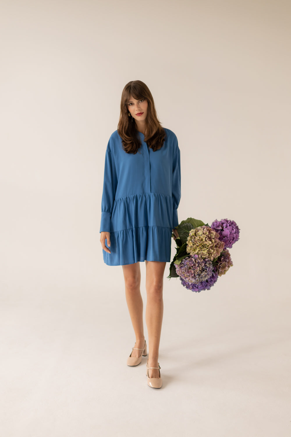 Anais Frills Dress - Blue