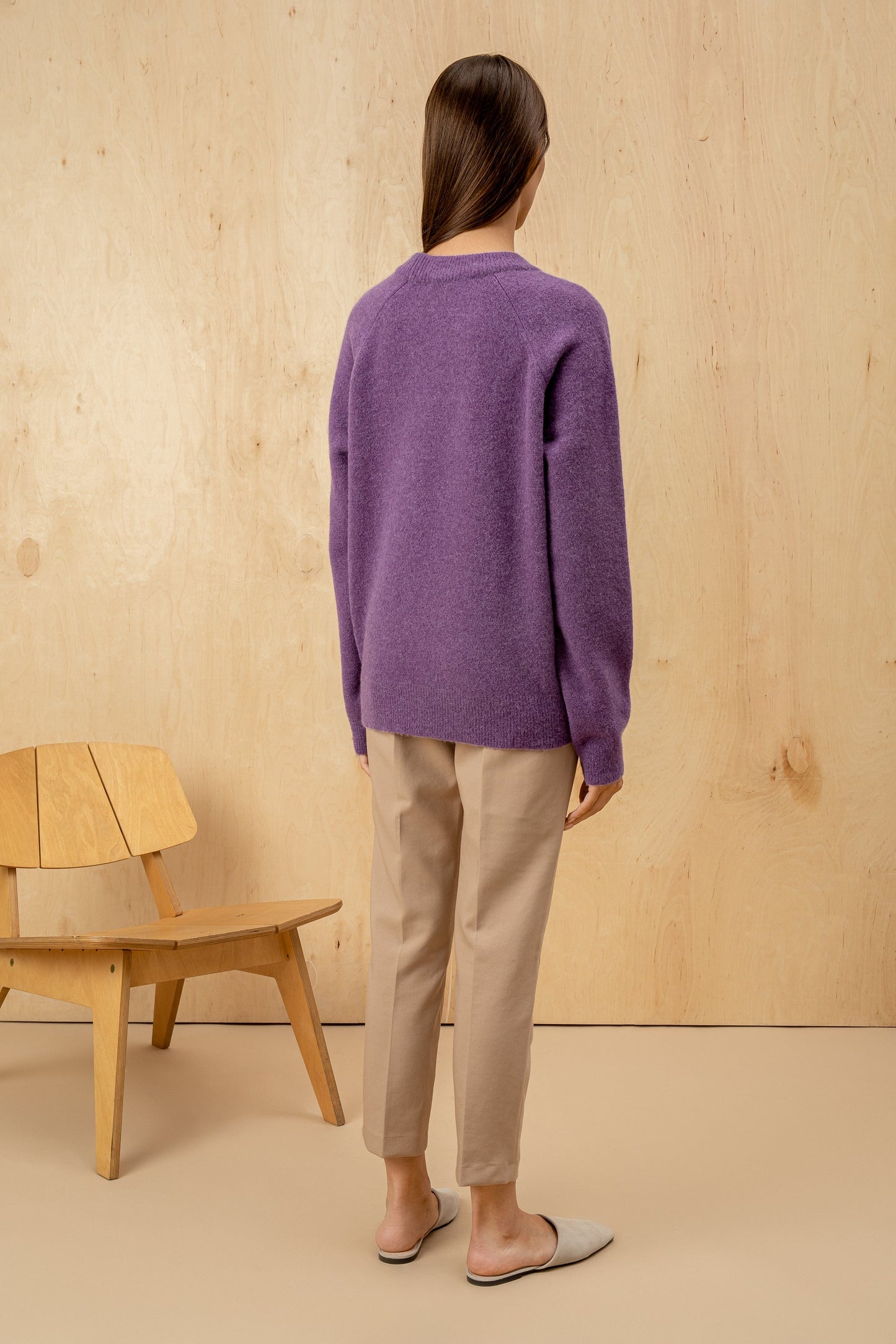 Velvet Wool Sweater Oversized - Purple
