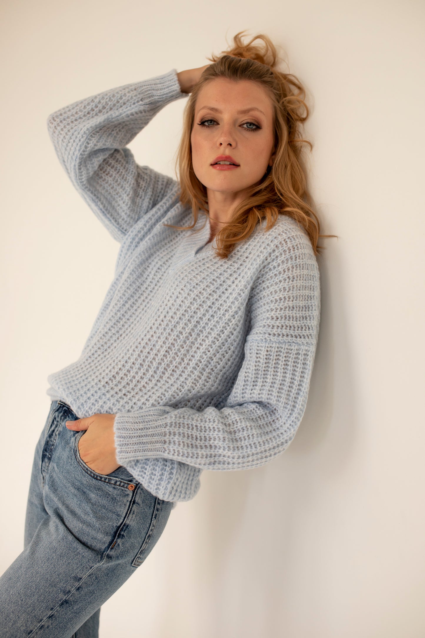 Victoria Merino Wool Sweater- Blue