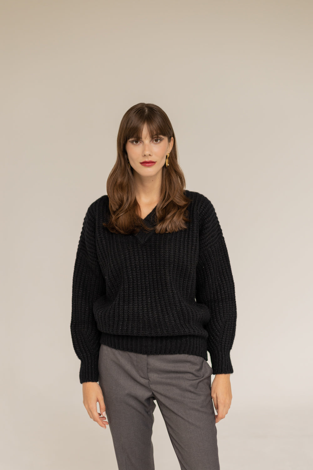 Victoria Merino Wool Sweater - Black