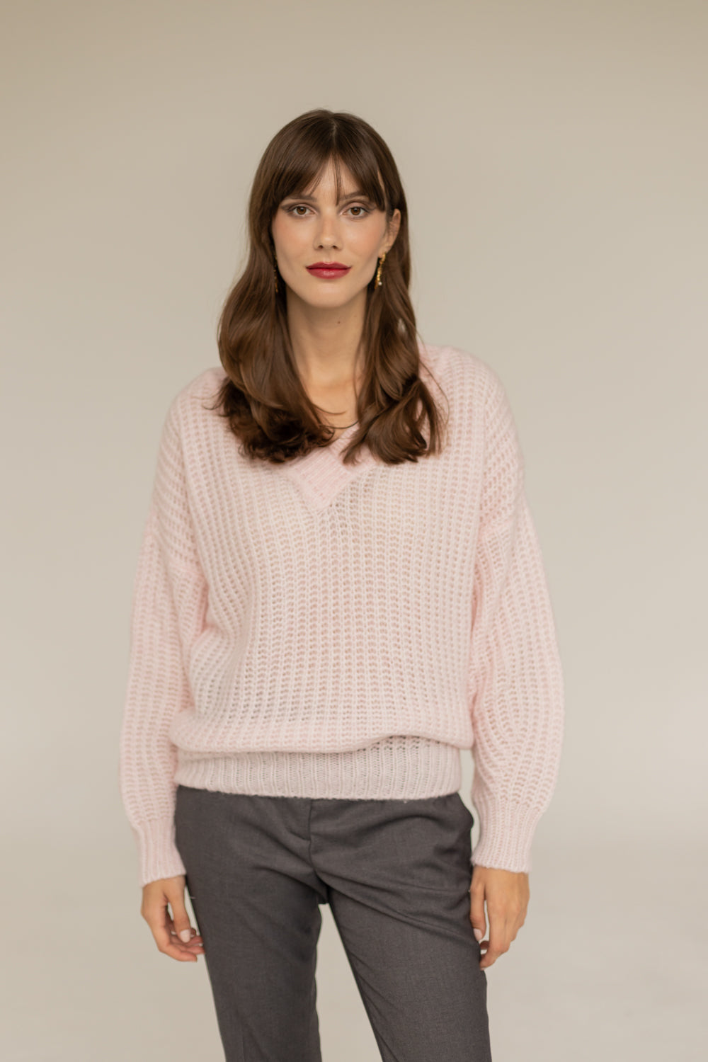 Victoria Merino Wool Sweater - Powder Pink