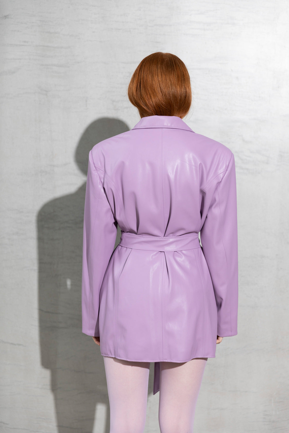 YOUR CANDY CRUSH Lilac Oversized Vegan Leather Blazer