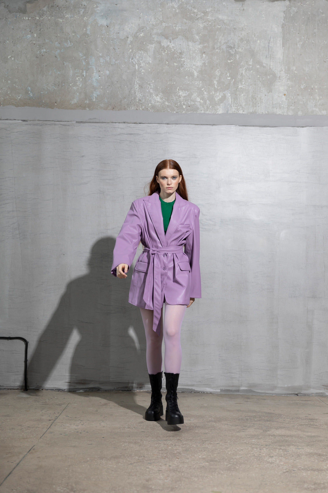 YOUR CANDY CRUSH Lilac Oversized Vegan Leather Blazer