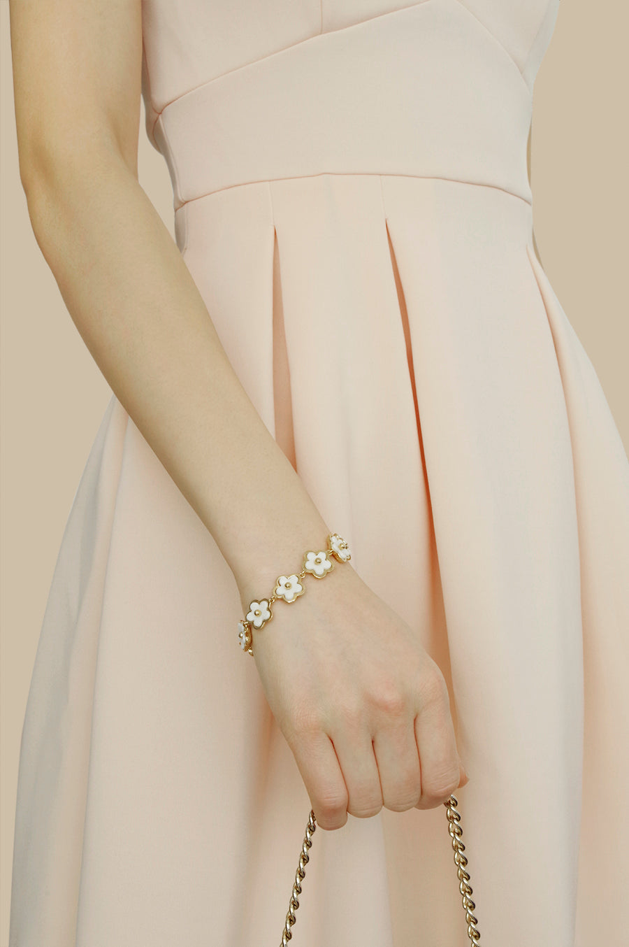 Mini Porcelain Daisy Cluster Bracelet