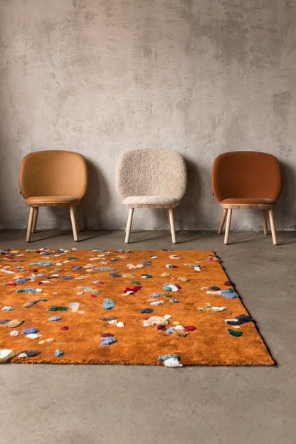 colorful deadstock linen rug