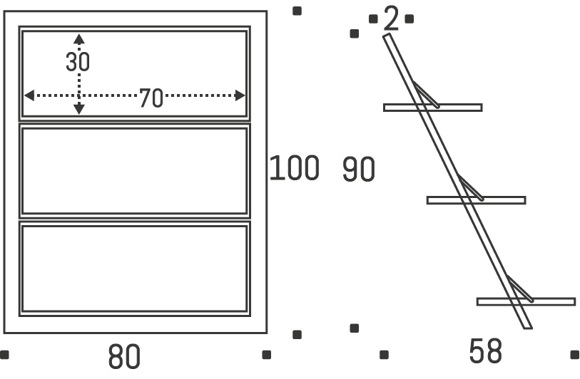 White Fläpps Leaning Shelf 80×100-3