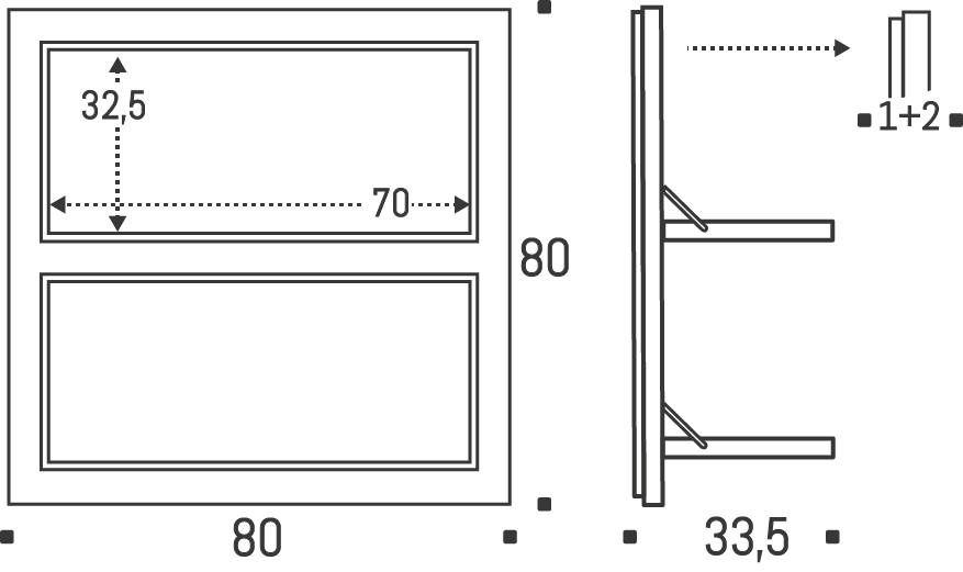 Fläpps Shelf White 80×80-2