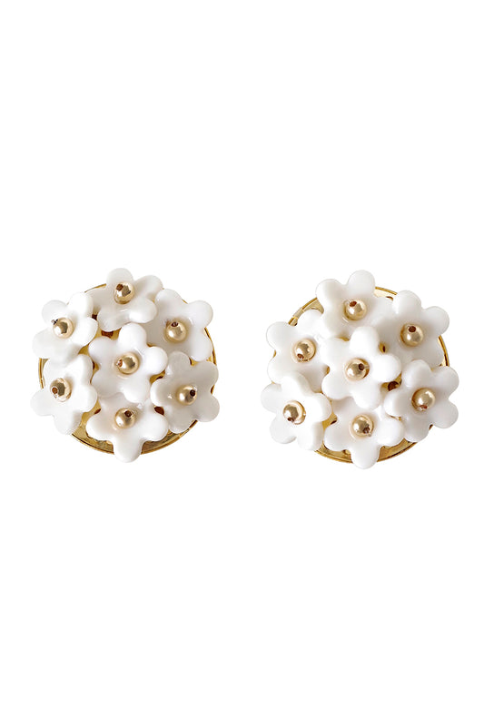 Mini Daisy Cluster Clip Earrings