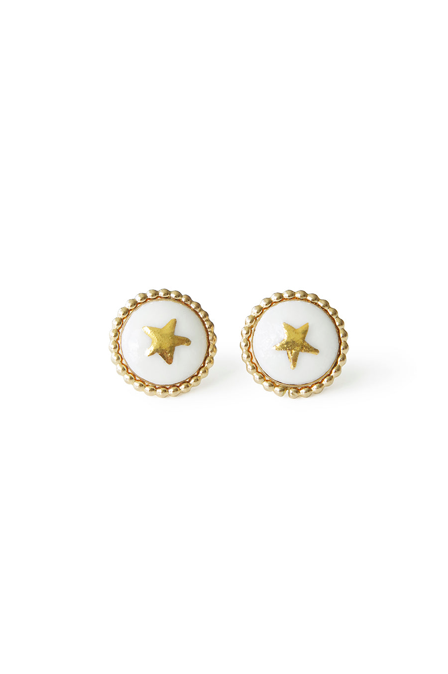 Gold Lustre Star Stud Earrings