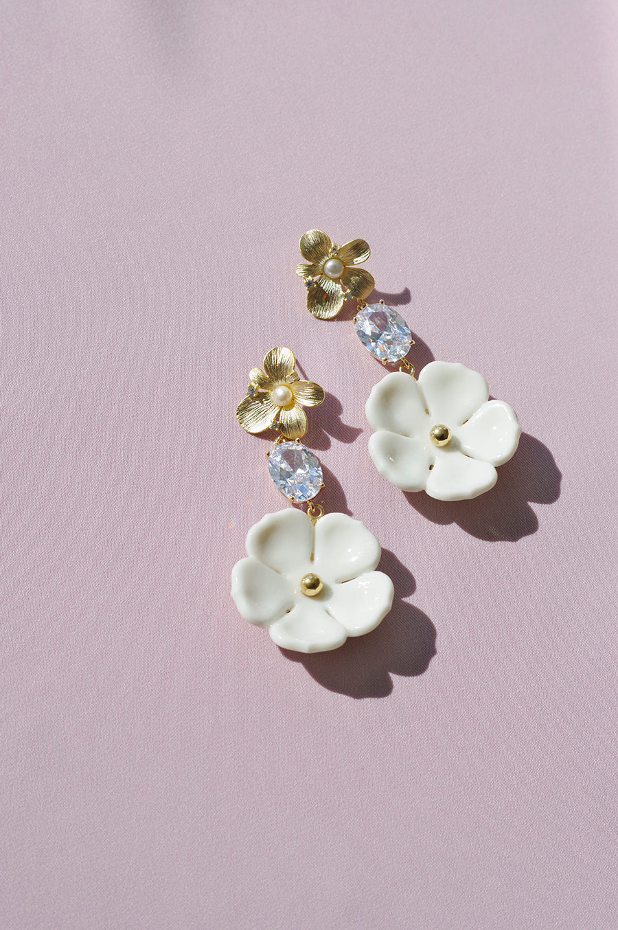 Crystal Floral Bloom Statement Earrings