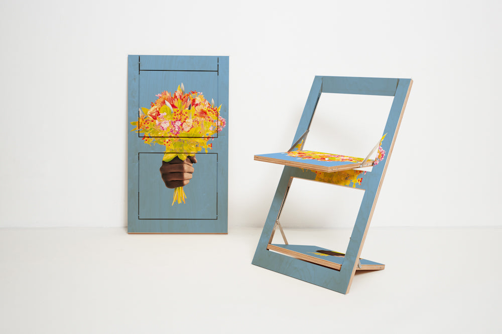 Fläpps Folding Chair – Messerblumen (on Birch)