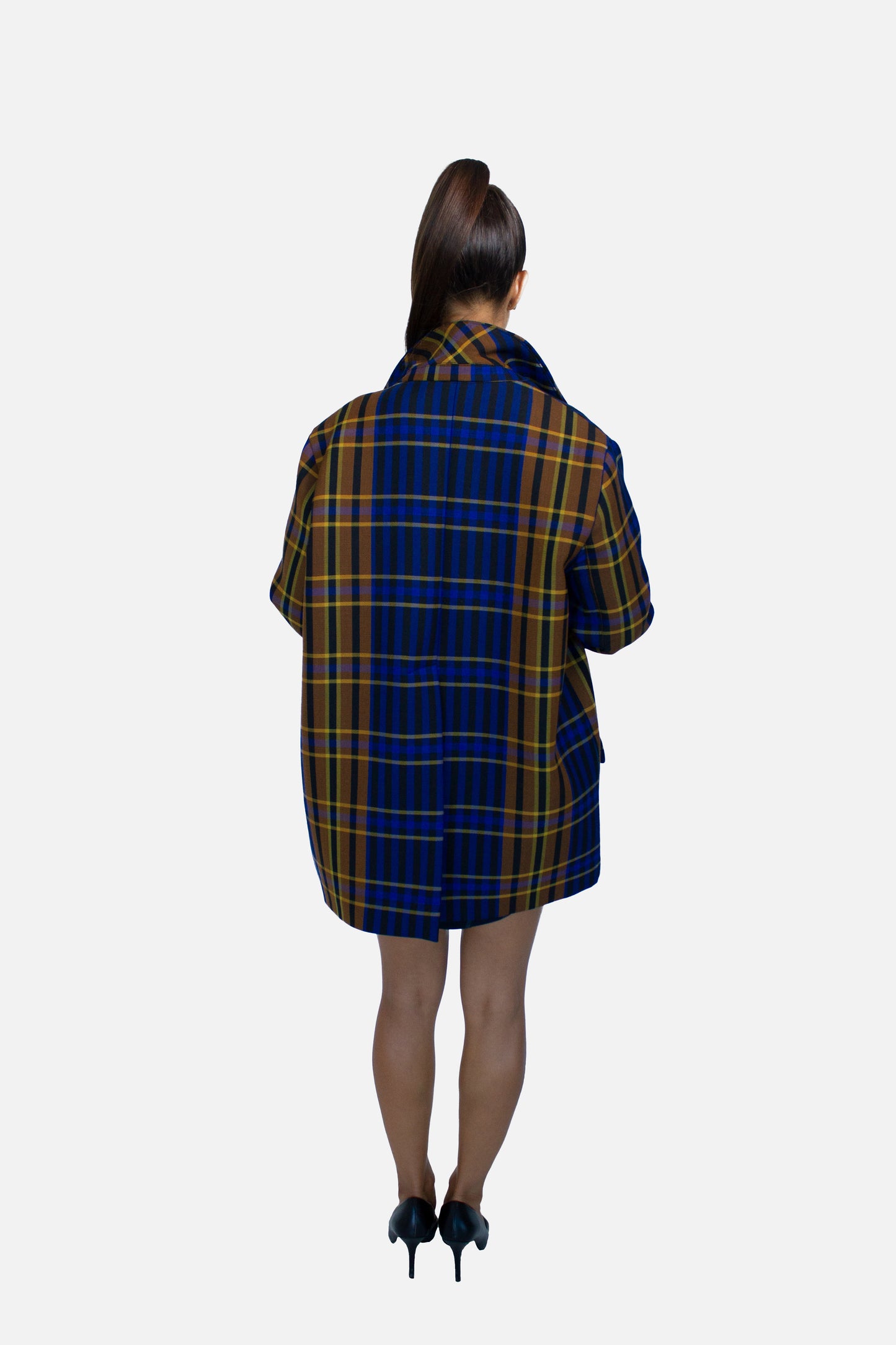 Multicolor Check Oversized Jacket