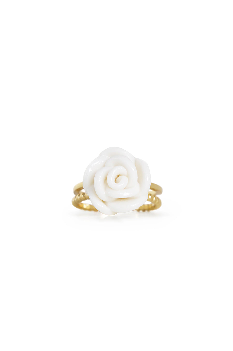 White Cloud Porcelain Rose Ring