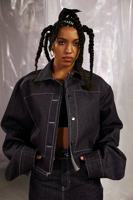 Wrap Denim Jacket