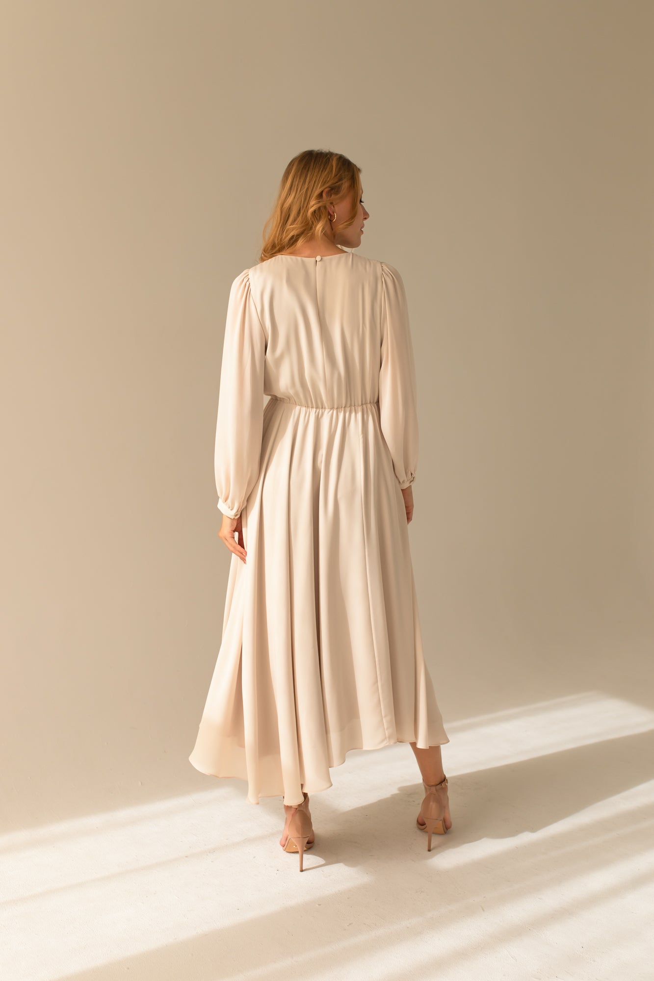 Discover our locally made Magnolia Plain Beige Silk Dress SOMEFANCYNAME