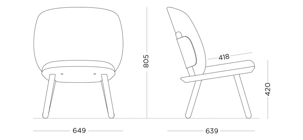 Naïve Low Chair Camira Yoredale Wool