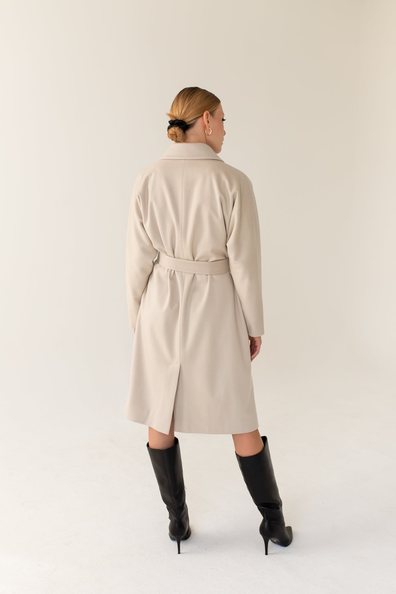 Oversize Light Beige Cashmere Wool Coat