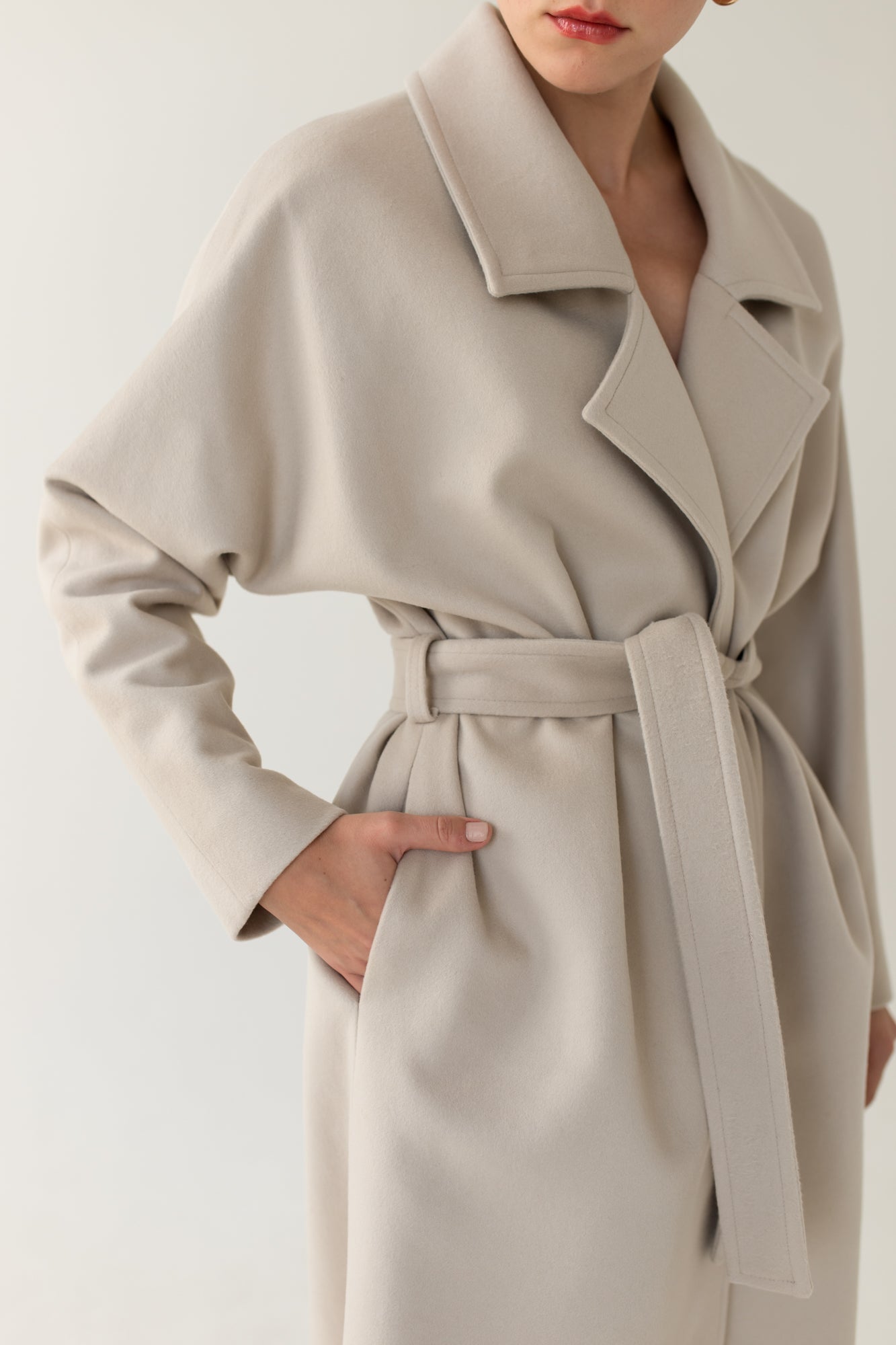 Manizales Beige Long Quilted Coat