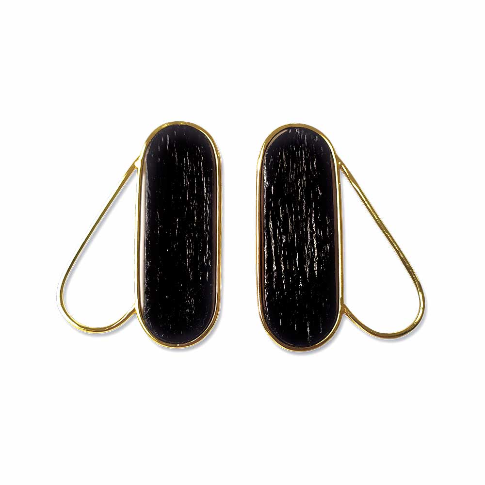 Pteron Earrings Black – Vermeil Gold