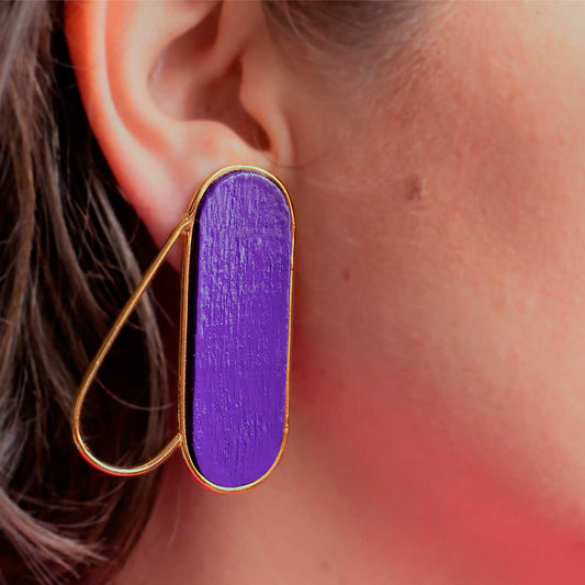 Pteron Earrings Purple – Vermeil Gold