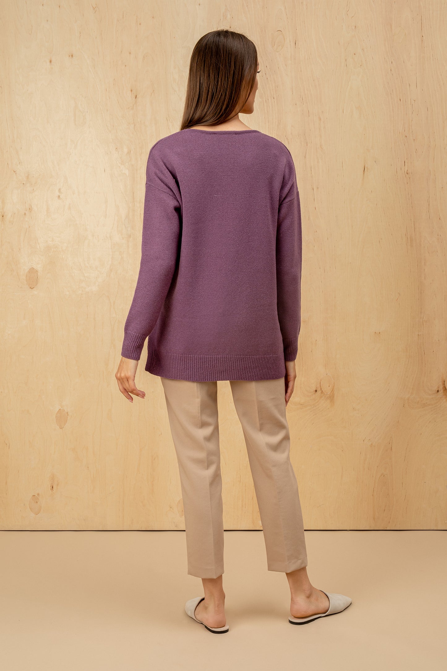 Triangle Wool Sweater Purple